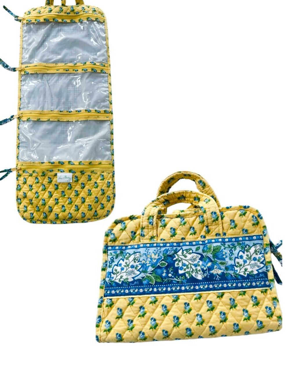 Vintage Vera Bradley Katherine Pattern Yellow Floral Hanging Travel Organizer